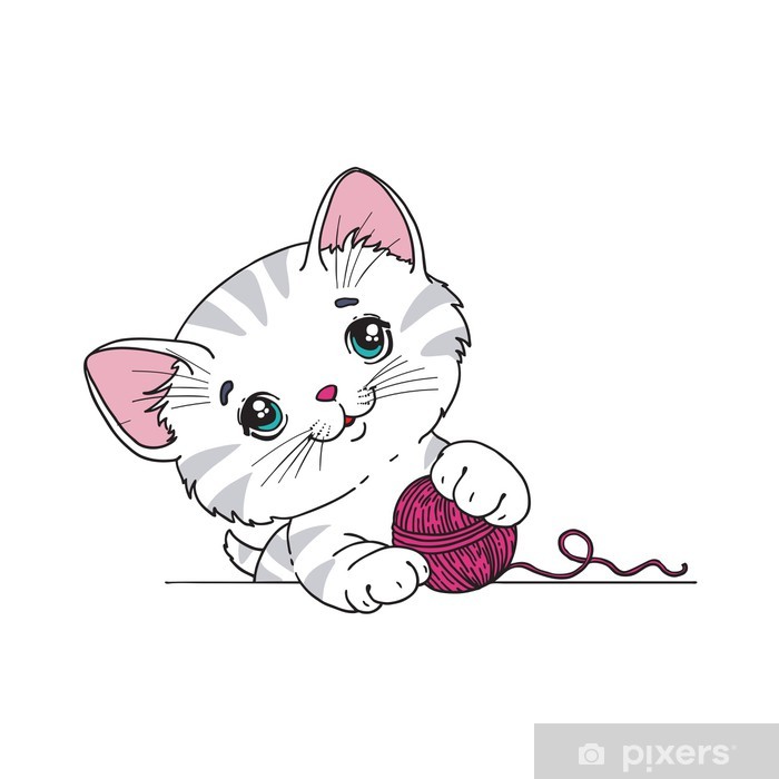 700x700 Funny Cat Vector Illustration Wall Mural