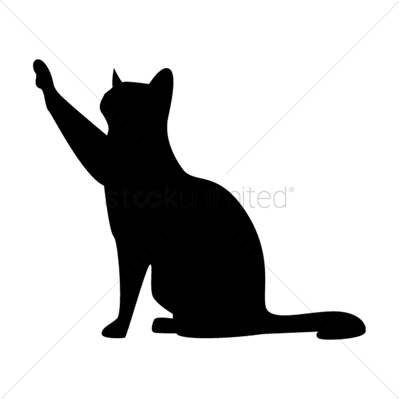 1298x1300 Silhouette Of Cat Vector Image
