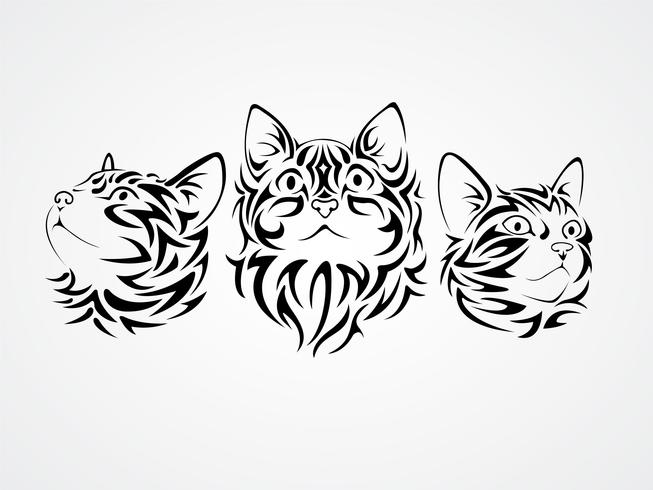 653x490 Tribal Cats Vectors