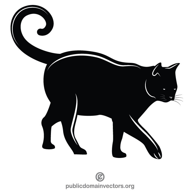 660x660 Black Cat Vector Graphic