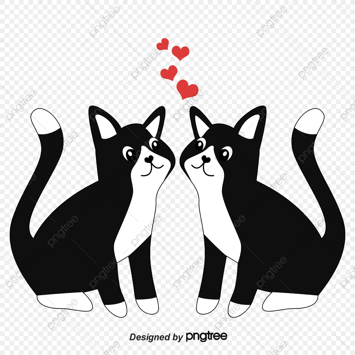 1200x1200 Cute Cat Vector, Cat Clipart, Red Love, Cat Png And Vector