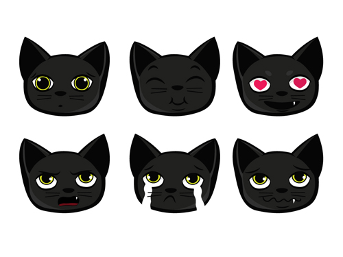 500x375 Funny Black Cat Vector Free Download