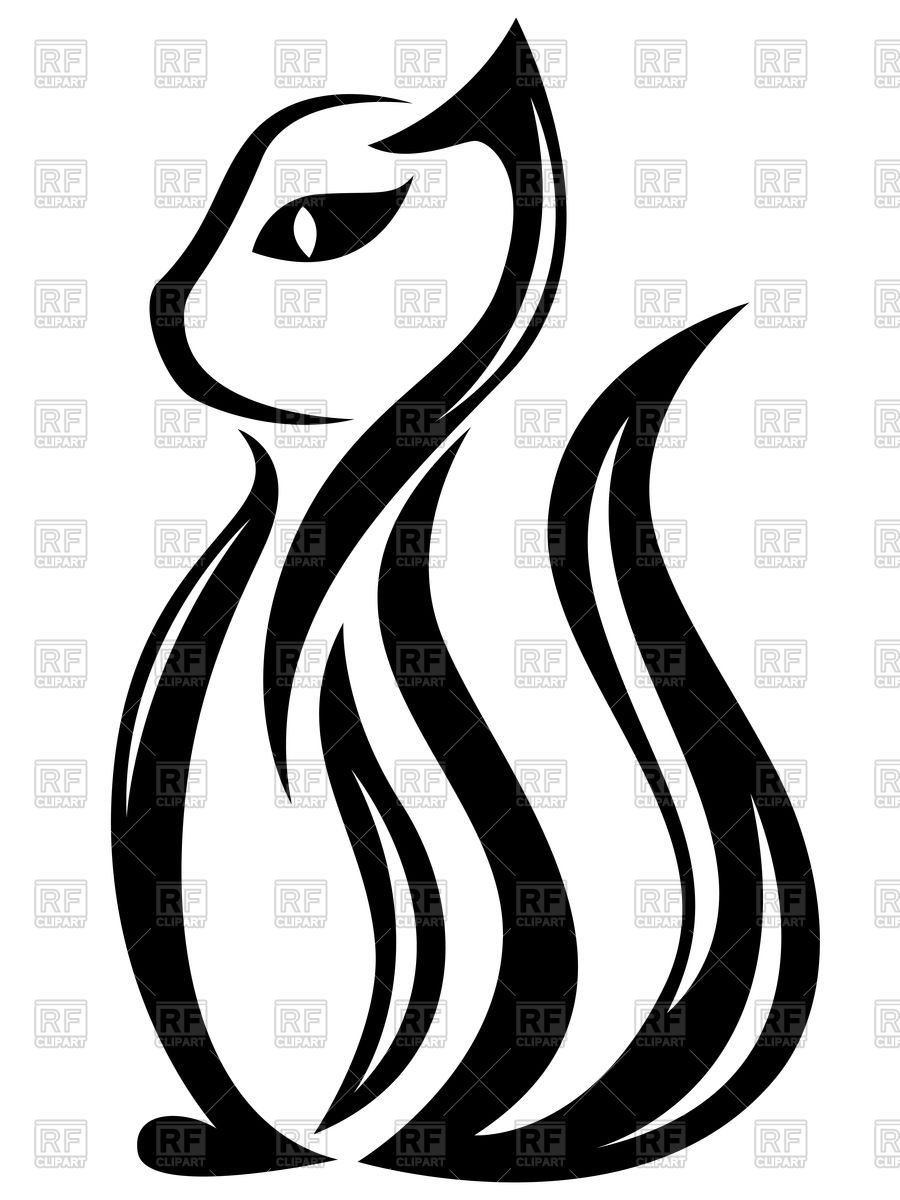 900x1200 Stylized Black Cat Vector Image Of Plants And Animals Natareal