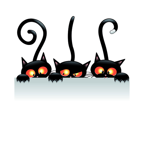 500x500 Amusing Black Cat Vector Free Download