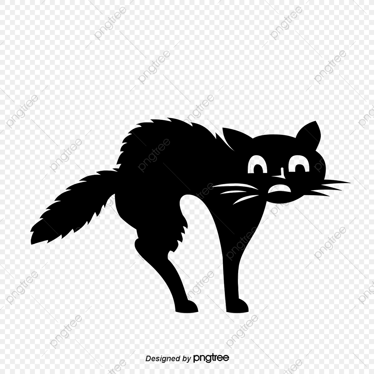 1200x1200 Scary Black Cat, Vector Png, Black Cat, Horrible Black Cat Png