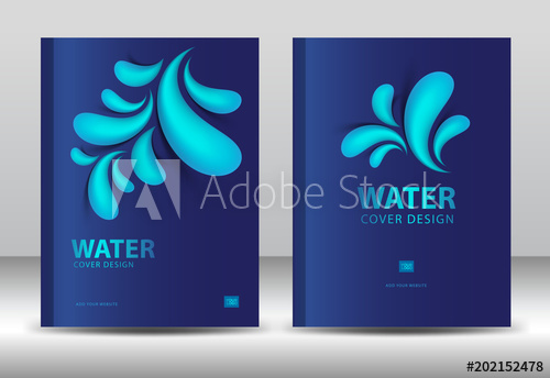 500x344 Cover Design Template Vector For Water Business, Annual Report