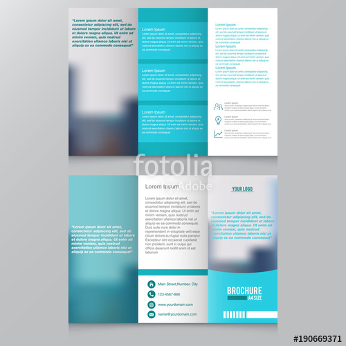 500x500 Tri Fold Brochure And Catalog Vector Design Template Stock Image