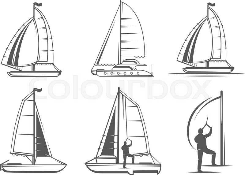 800x572 Set Of Yacht And Catamaran Collection Stock Vector Colourbox