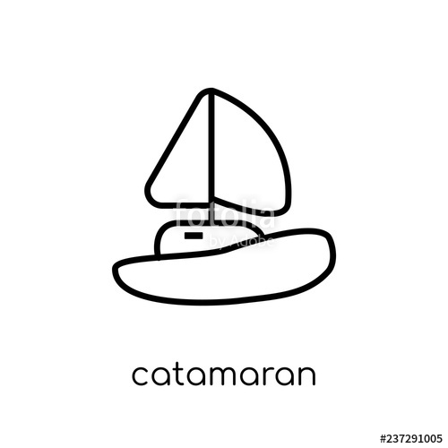 500x500 Catamaran Icon From Transportation Collection Stock Image