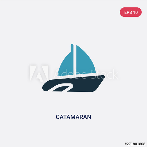500x500 Two Color Catamaran Vector Icon From Transportation Concept