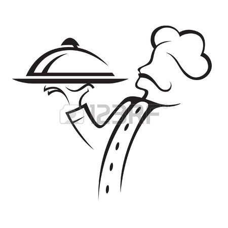 450x450 Chef With Tray Of Food In Hand Royalty Free Cliparts, Vectors