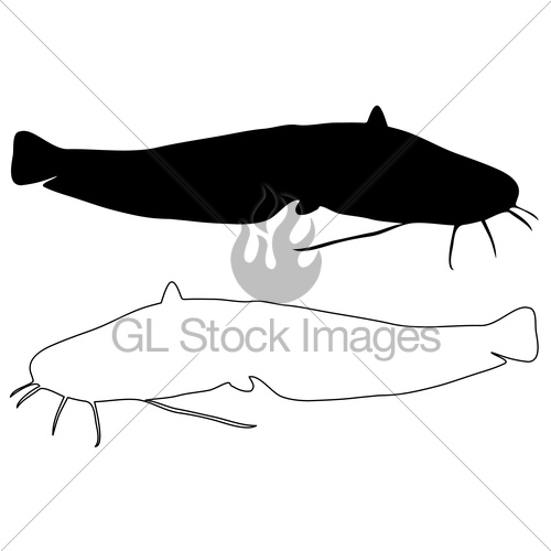 500x500 Catfish Silhouette Vector Gl Stock Images