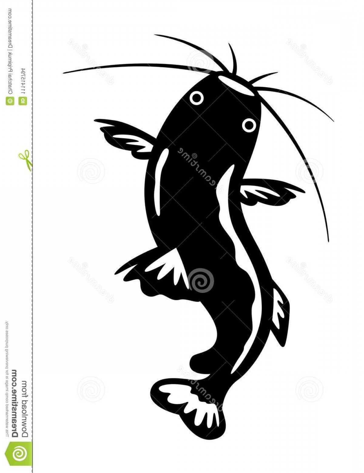 1200x1560 Graphic Catfish White Background Graphic Catfish Vector Image