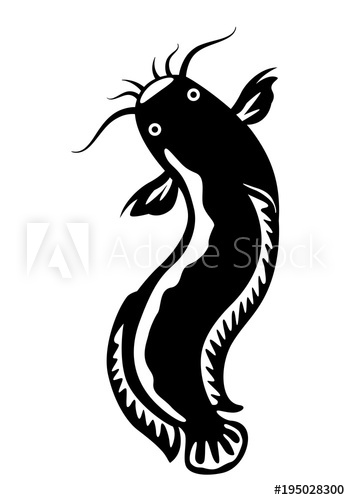 350x500 Graphic Catfish, Vector
