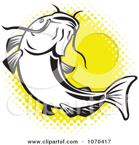 450x470 Catfish Tattoo Designs Clipart Catfish Over Yellow Halftone
