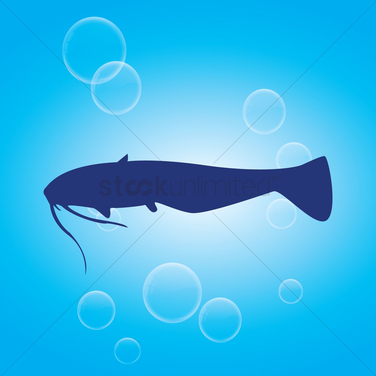 1300x1300 Free Silhouette Of Catfish Vector Image