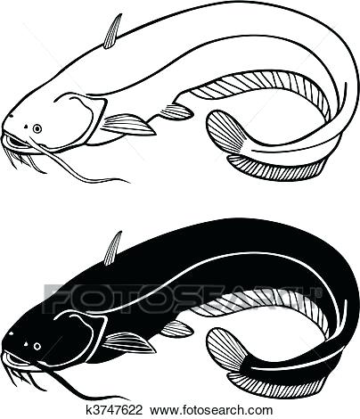 404x470 Catfish Clip Art The Figure Shows Fish Vector Illustration Free