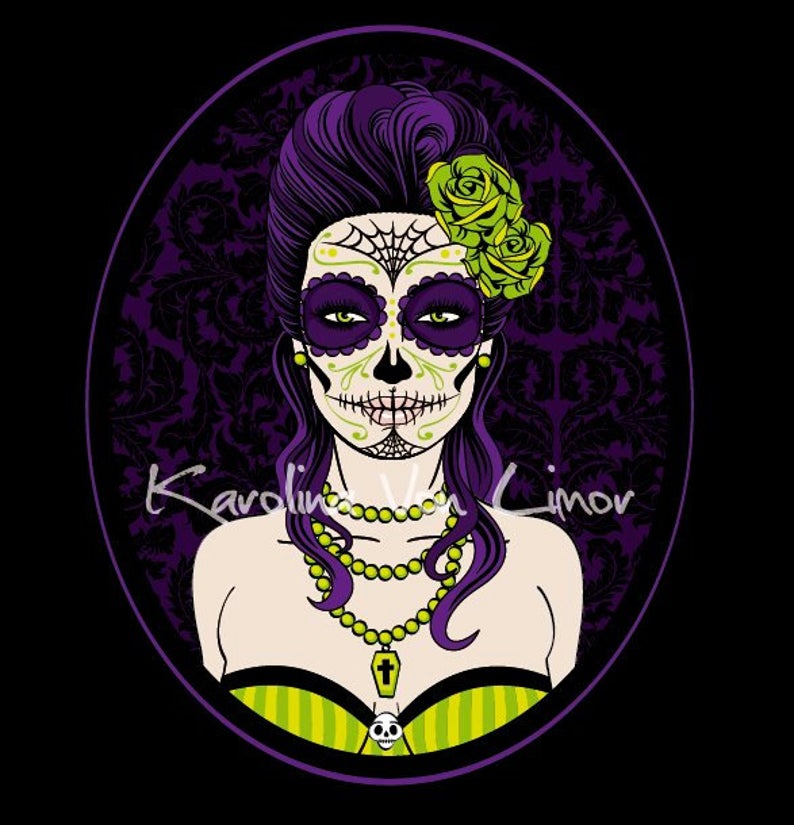 La Catrina Vector Art Impression Poster Etsy 794x825 La Catrina Vector Art Impression Poster Etsy