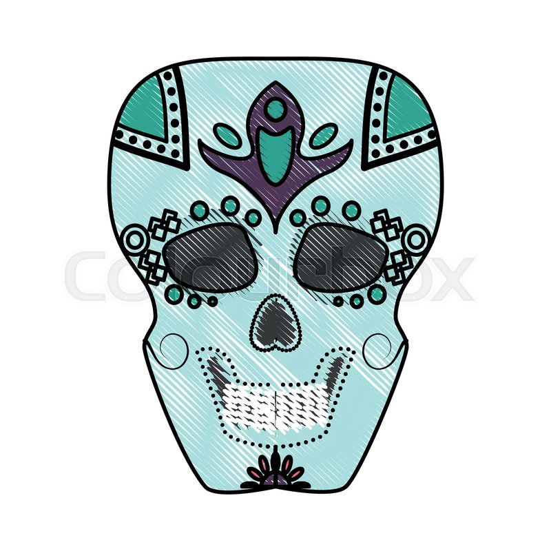 Colorful Catrina Skull Doodle Over Stock Vector Colourbox 800x800 Colorful Catrina Skull Doodle Over Stock Vector Colourbox