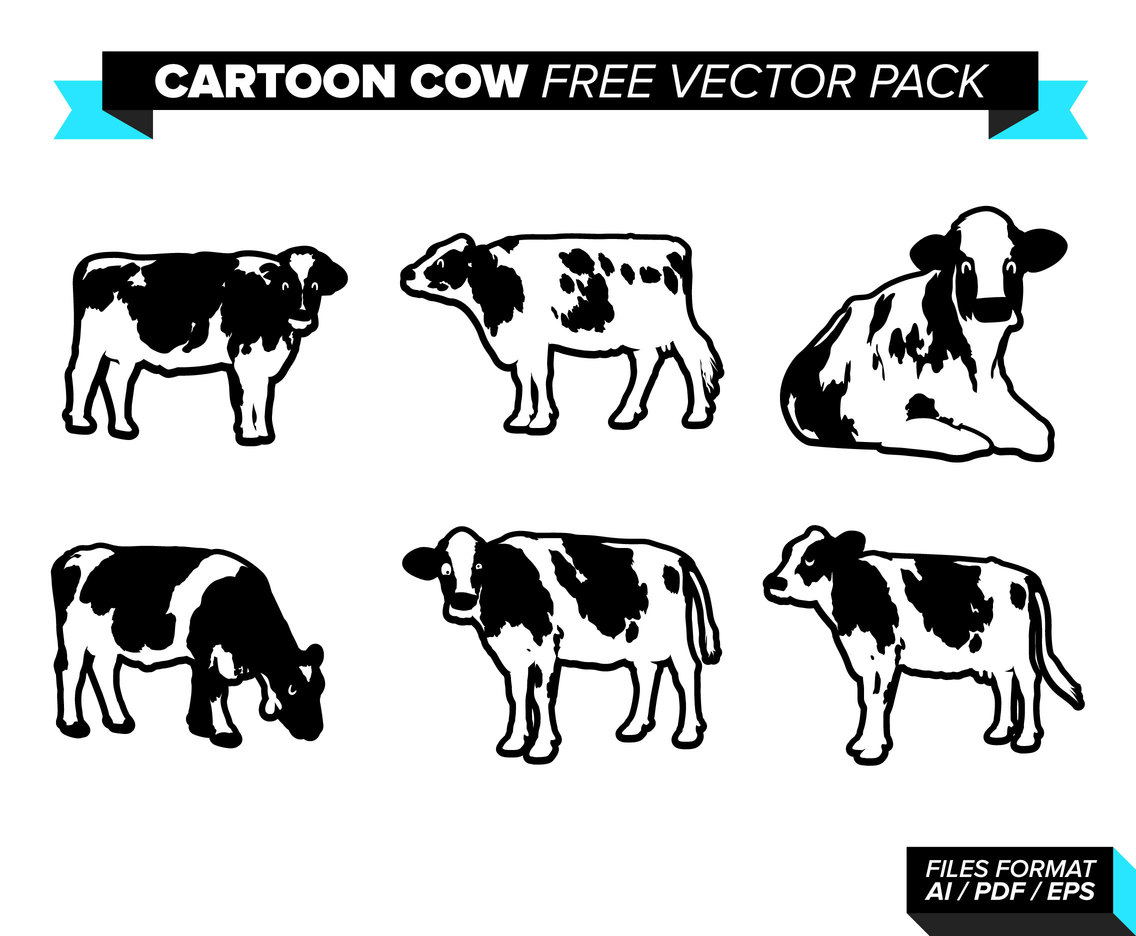 1136x936 Cartoon Cow Free Vector Pack Vector Art Graphics