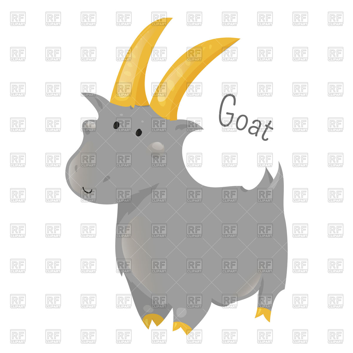 1200x1200 Cute Cartoon Goat, Cattle Vector Image Of Plants And Animals