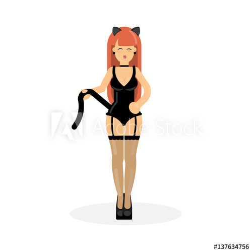 500x500 Sexy Women In Catwoman Costume On White Background Erotic Costume