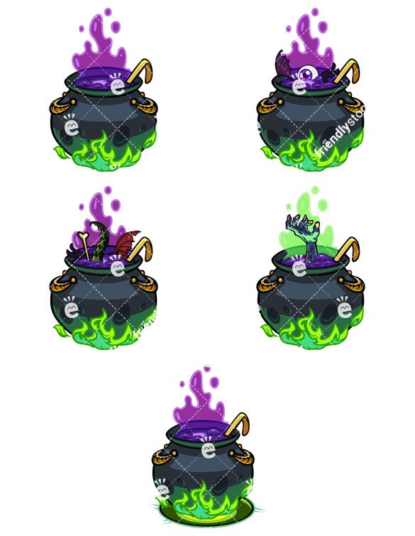 585x755 Creepy Witch Cauldrons Collection Clip Arts In Witches