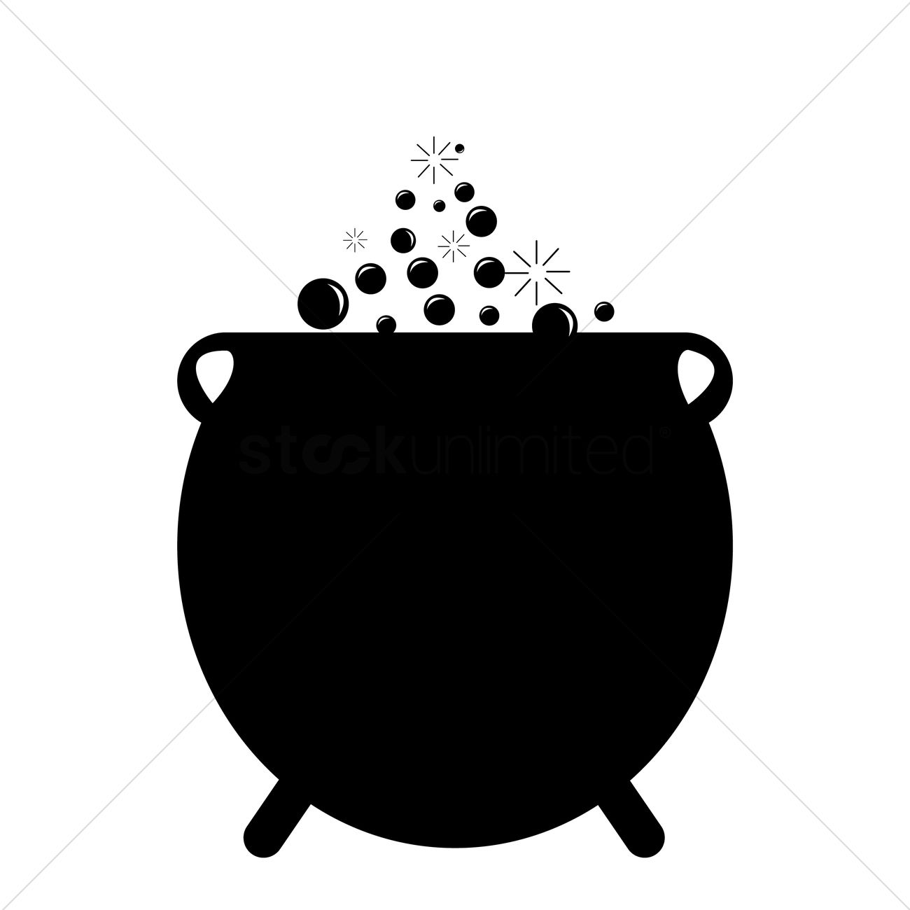 1300x1300 Potion Boiling In Cauldron Silhouette Vector Image