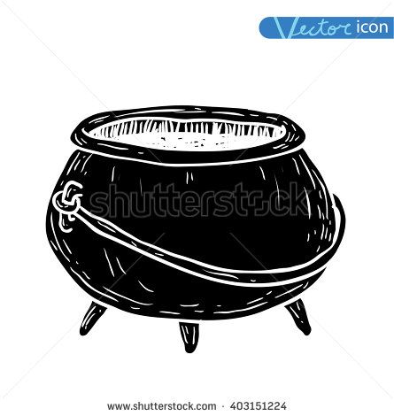 445x470 Witches Cauldron With Potion Isolated Vector Illustration