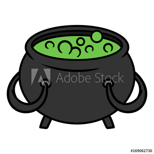 500x500 Cartoon Cauldron Vector Illustration