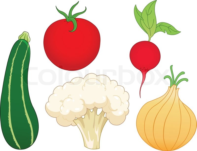 800x612 Vegetable Set Zucchini, Tomato, Stock Vector Colourbox