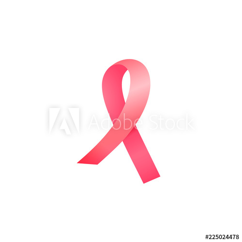 October Pink Satin Ribbon Vector Icon National Breast Cancer 500x500 October Pink Satin Ribbon Vector Icon National Breast Cancer