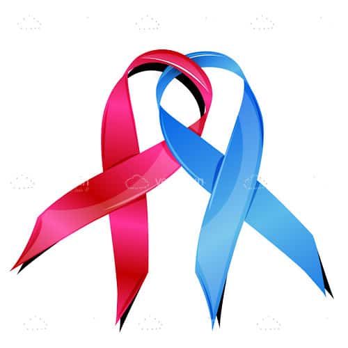 Pink And Blue Breast Cancer Awareness Ribbons 500x500 Pink And Blue Breast Cancer Awareness Ribbons
