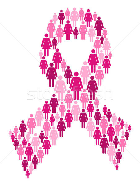 Women In Breast Cancer Awareness Ribbon Vector Illustration 453x600 Women In Breast Cancer Awareness Ribbon Vector Illustration