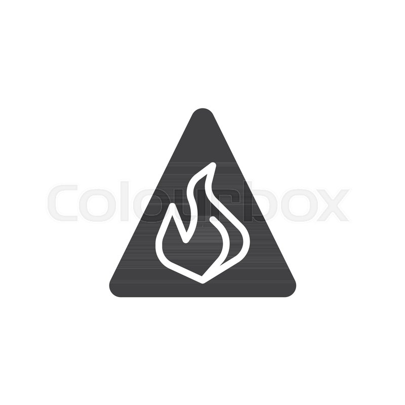 800x800 Caution Danger Fire Flame Icon Vector, Stock Vector Colourbox