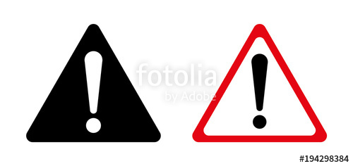 500x236 Exclamation Sign, Danger Warning, Isolated, Caution Icon Warning