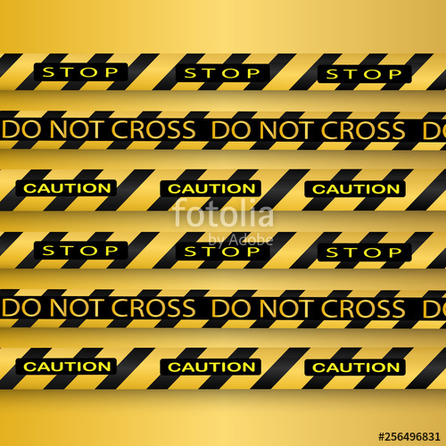 500x500 Lines Isolated Warning Tapes Caution Danger Signs Vector