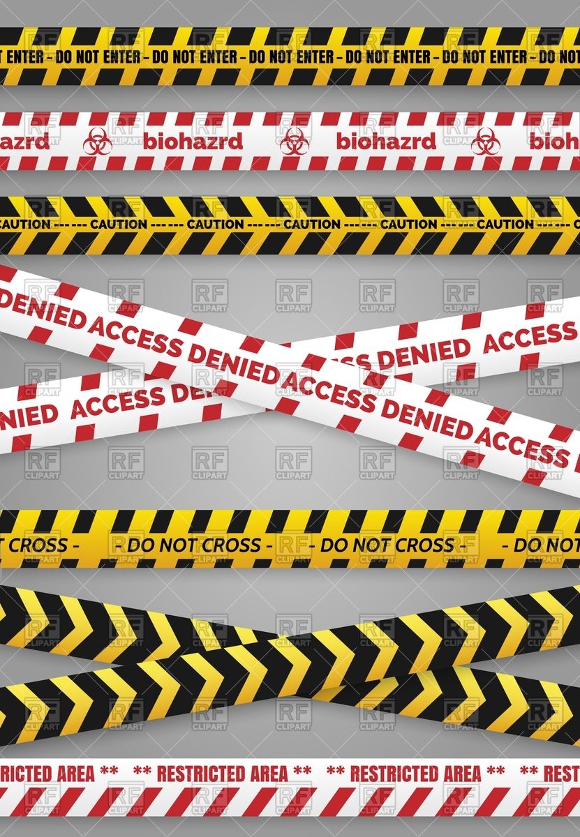 831x1200 Set Of Danger Construction Tapes, Caution Lines Vector Image