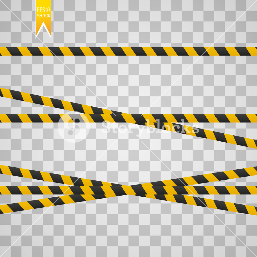 1000x1000 Caution Lines Isolated Realistic Warning Tapes Danger Signs