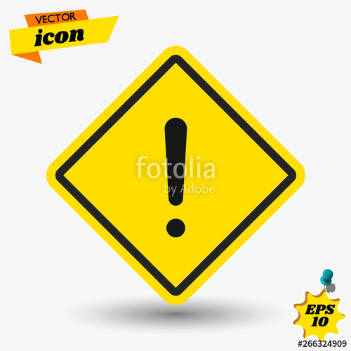 500x500 Warning Caution Sign Danger Symbol Flat Design Vector
