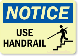 264x191 Use Handrail Sign Vector,avoid A Fall Use Handrails Sign