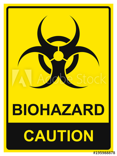 374x500 Biohazard Caution Sign Vector Illustration Yellow, Black