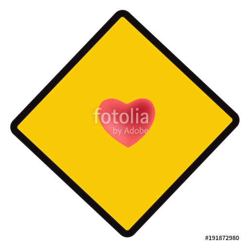 498x500 Heart Sing, Caution Symbol, Vector Illustration Stock Image
