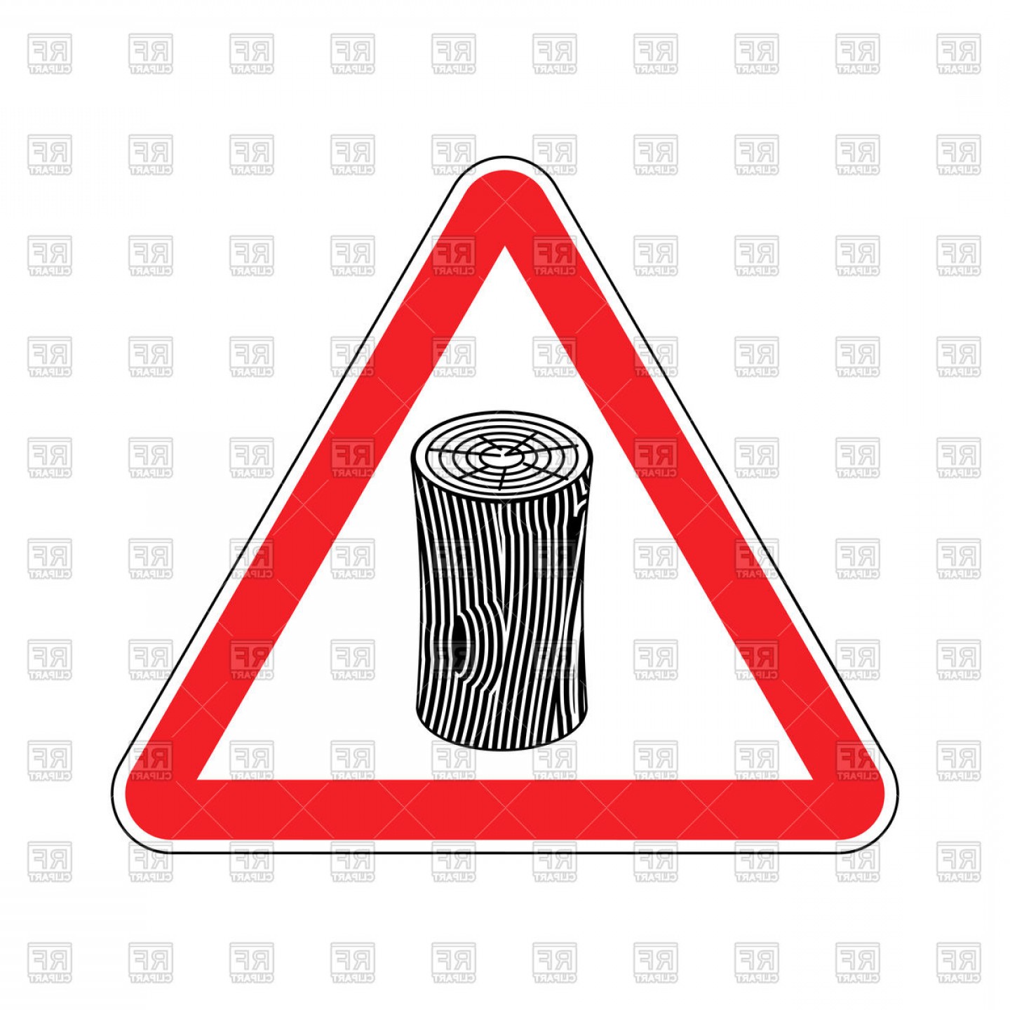 1440x1440 Log Attention Sign Wooden Billet Caution Road Red Warning Symbol