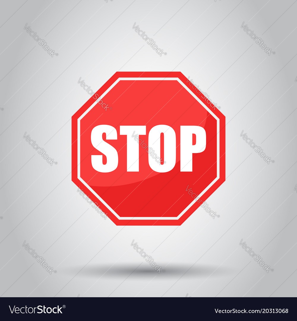 1000x1080 Red Stop Sign Icon Danger Symbol Vector Image