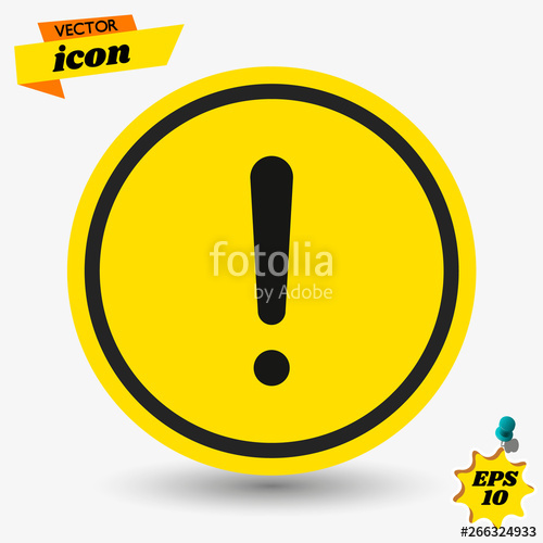 500x500 Warning Caution Sign Danger Symbol Flat Design Vector