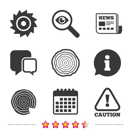 450x450 Wood And Saw Circular Wheel Icons Attention Caution Symbol