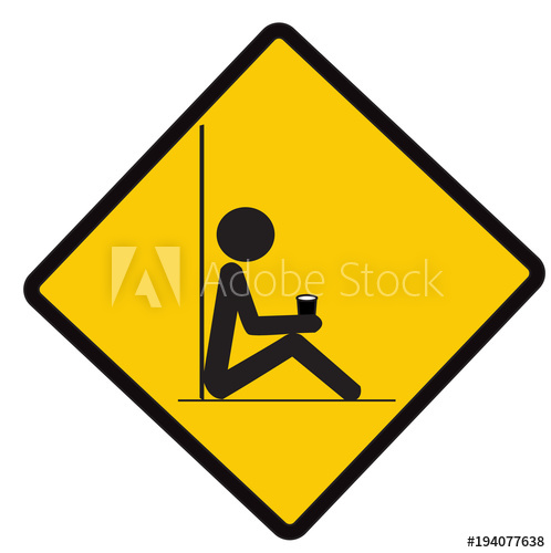 498x500 Drink And Relax Here, Caution Symbol, Vector Illustration