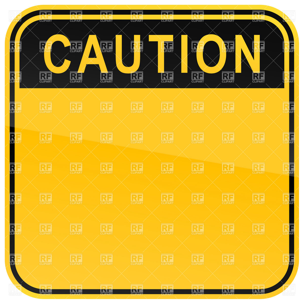 1200x1200 Yellow Square Traffic Sign With Heading Caution Vector Image