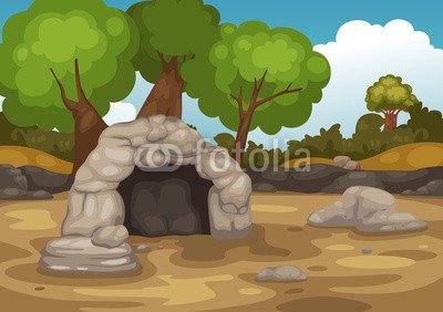 400x282 Landscape With Cave Vector